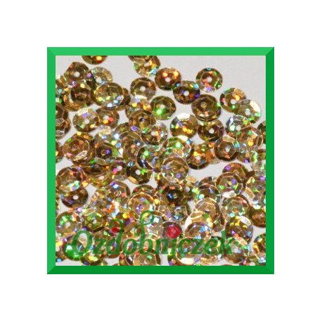 Cekiny 6mm złote laserowe