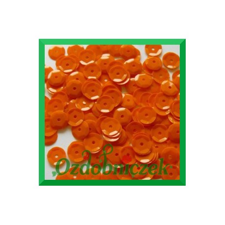 Cekiny 8mm pomarańczowe matowe