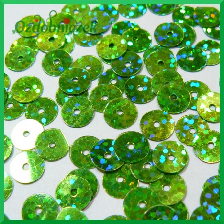 Cekiny płaskie laserowe zielone