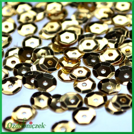 Cekiny 8mm jasno złote metaliczne