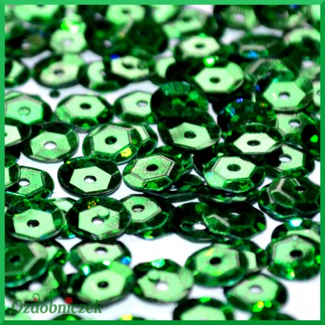 Cekiny 6mm 12g zielone laserowe