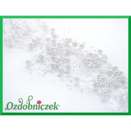 Girlanda perłowa 5szt/1,3m biała