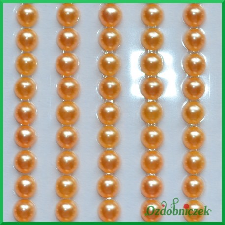 Perełki samoprzylepne 4mm pomarańczowe