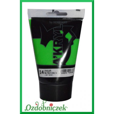 Farba akrylowa 100ml zieleń błyszcząca  - 14