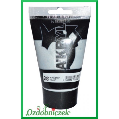 Farba akrylowa 100ml srebrna - 28