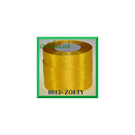 Tasiemka satynowa 12mm kolor żółty 8012