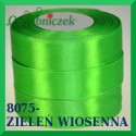 Wstążka tasiemka satynowa 12mm kolor zieleń wiosenna 8075