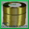Tasiemka satynowa 12mm kolor oliwko złoty 8127