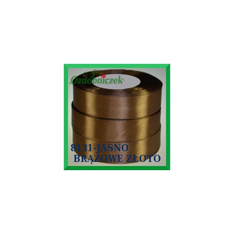 Tasiemka satynowa 12mm kolor jasne brązowe złoto 8131