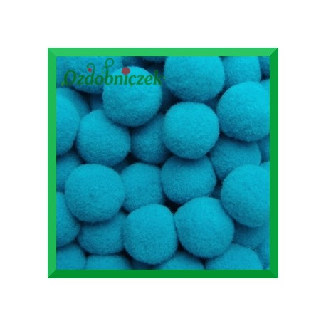 Pompony turkusowe 13mm/100szt