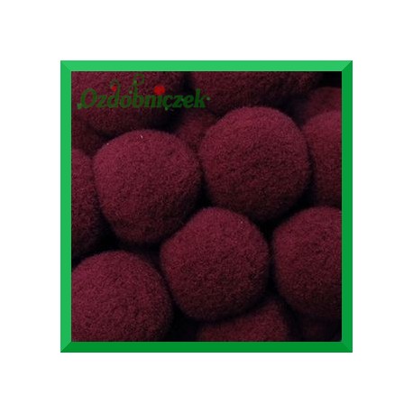 Pompony bordowe 20mm/100szt