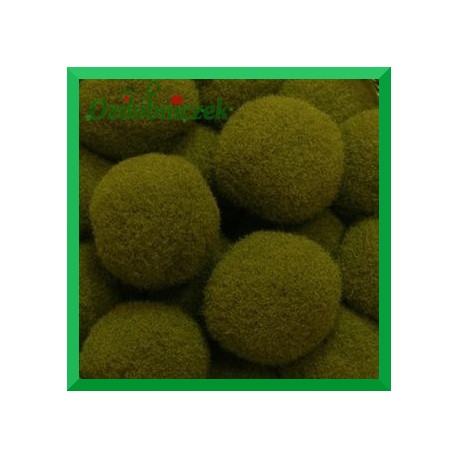 Pompony oliwkowe 20mm/100szt