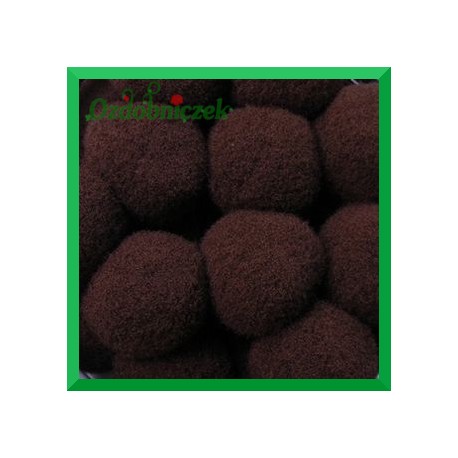 Pompony ciemny brąz 20mm/100szt