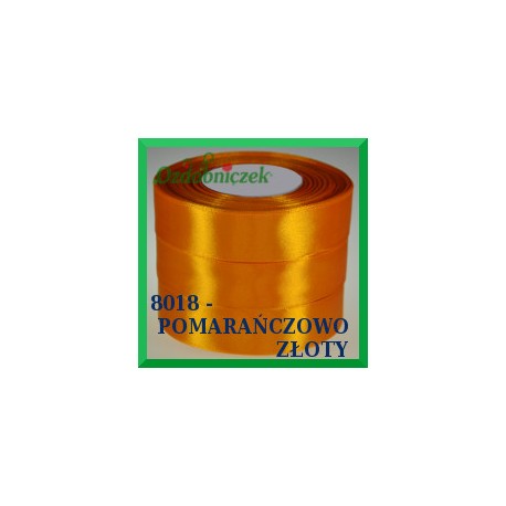 Tasiemka satynowa 25mm kolor pomarańczowo złoty 8018