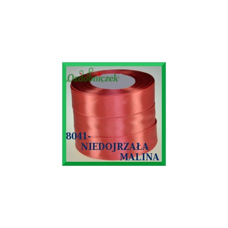 Tasiemka satynowa 25mm kolor niedojrzała malina 8041