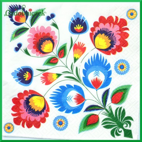 Serwetka do decoupage motyw łowicki 1szt.