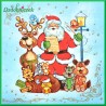 Serwetka do decoupage śpiewający mikołaj ze zwierzętami 1szt.