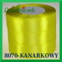 Wstążka tasiemka satynowa 25mm kolor kanarkowy 8070