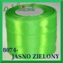 Wstążka tasiemka satynowa 25mm kolor jasny zielony 8074