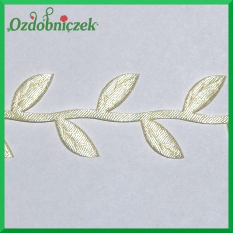 Aplikacje listki na gałązce ecru