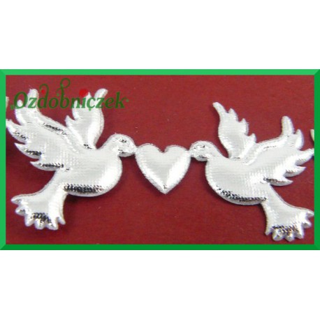 Gołąbki z serduszkiem srebrne