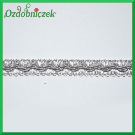 Taśma pleciona 1mb srebrna